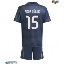 Otroški Nogometni dresi Real Madrid Arda Guler #15 Gostujoči 2025-26 Kratek Rokav (+ Kratke hlače)